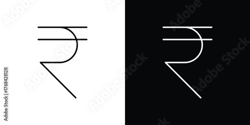 Indian rupee icon editable vector stroke for web designs
