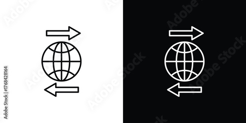 Import export icon editable vector stroke for web designs