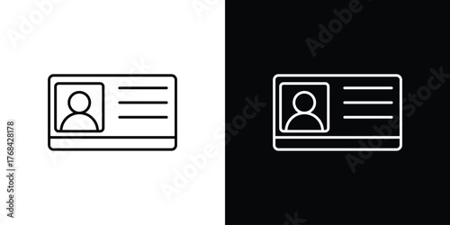 ID card icon editable vector stroke for web designs