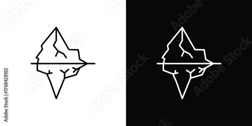 Iceberg icon editable vector stroke for web designs