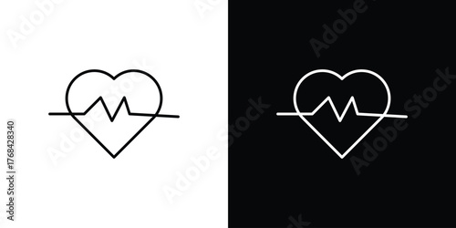 Heartbeat icon editable vector stroke for web designs