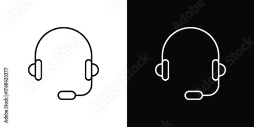 Headset icon editable vector stroke for web designs
