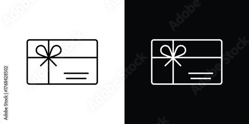 Gift card icon editable vector stroke for web designs