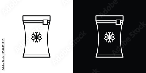 Frozen food bag icon editable vector stroke for web designs