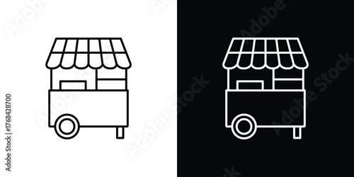 Food cart icon editable vector stroke for web designs