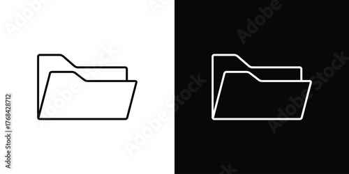 Folder icon editable vector stroke for web designs