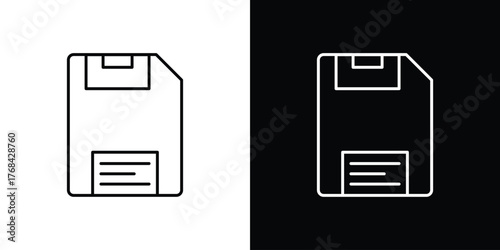 Floppy disk icon editable vector stroke for web designs