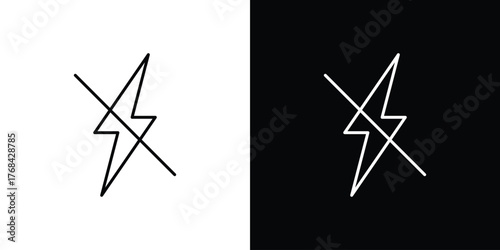 Flash off icon editable vector stroke for web designs