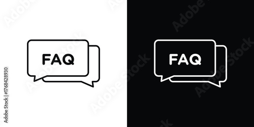FAQ icon editable vector stroke for web designs