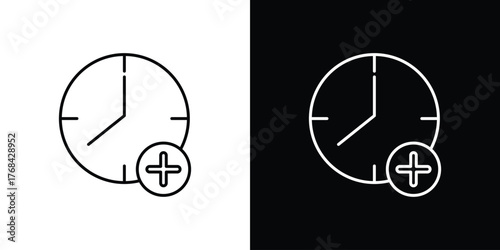 Extra hours icon editable vector stroke for web designs