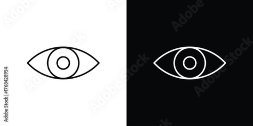 Eye icon editable vector stroke for web designs