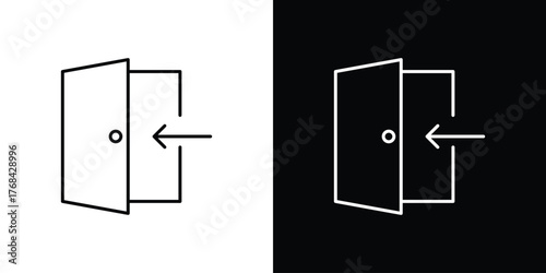 Exit icon editable vector stroke for web designs