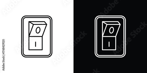 Electric switch icon editable vector stroke for web designs
