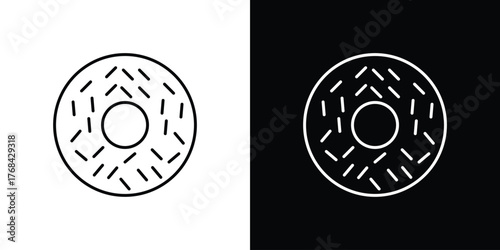 Doughnut icon editable vector stroke for web designs