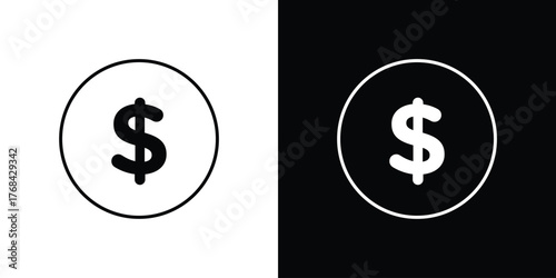 Dollar icon editable vector stroke for web designs