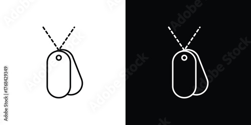 Dog tag icon editable vector stroke for web designs