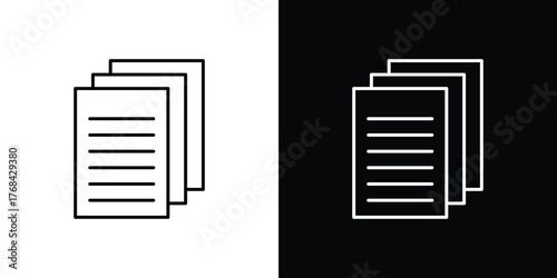 Document papers icon editable vector stroke for web designs