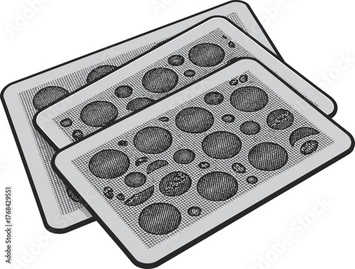 Overlapping Matzah Pile Traditional Jewish Food Passover Holiday Flatbread Hand Drawn Vector