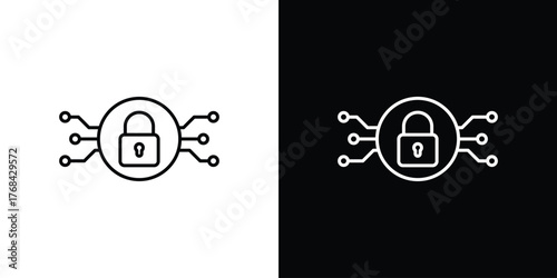 Cyber security icon editable vector stroke for web designs