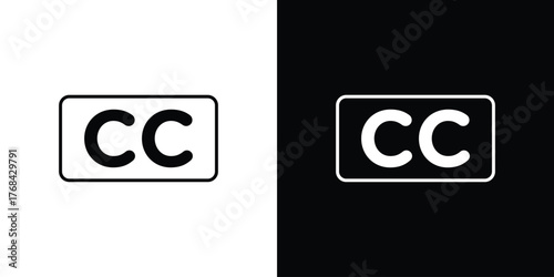 Closed caption icon editable vector stroke for web designs