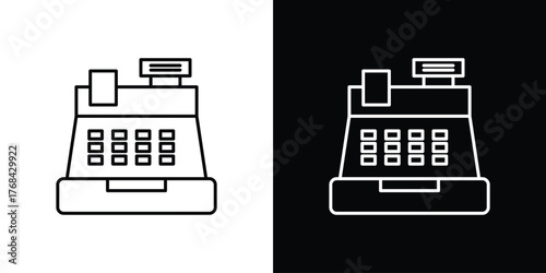 Cash register icon editable vector stroke for web designs