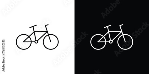 Bicycle icon editable vector stroke for web designs