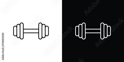 Barbell icon editable vector stroke for web designs