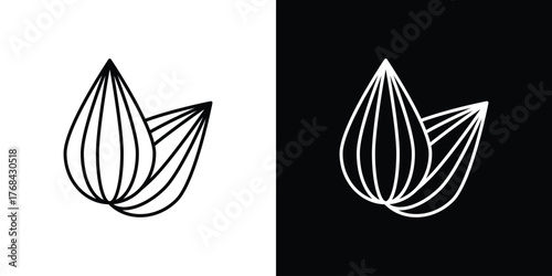 Almond icon editable vector stroke for web designs