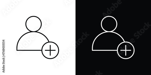 Add a new user icon editable vector stroke for web designs