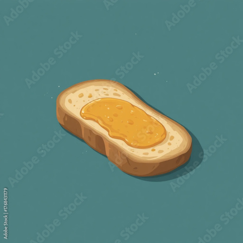 Slices of white bread with flat colored pineapple jam 