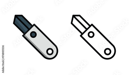 Utility Knife Vector Illustration Cutting Tool Stationery Icon