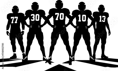 American Football Team Silhouette Illustration"