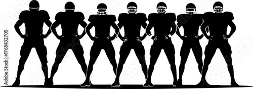 American Football Team Silhouette Illustration"