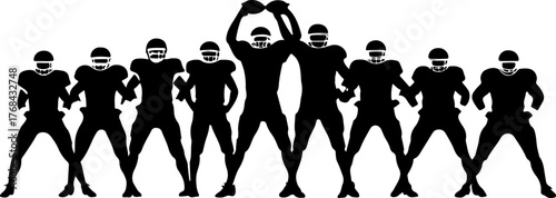 American Football Team Silhouette Illustration"