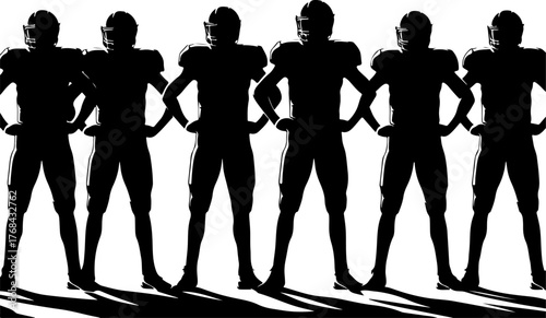 American Football Team Silhouette Illustration"