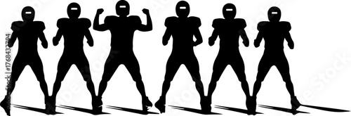 American Football Team Silhouette Illustration"
