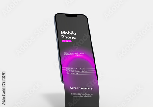 Phone Long Screen Mockup PSD Template