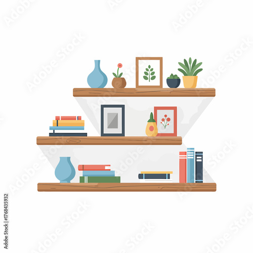 vector illustration of a bookshelf