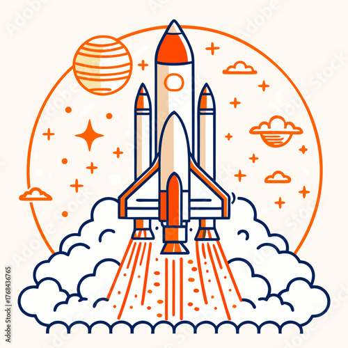 space rocket vector illustration, Eps file. 