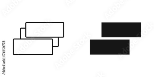 Open suitcase in outline and glyph style