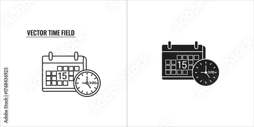 Calendar and clock icon representing time