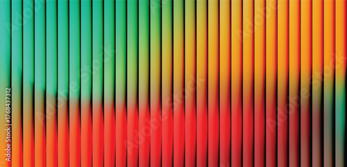 Glass ripple texture with colourful gradient background and Colorful vertical gradient. Futuristic distortion, moody abstract glow, reeded vertical blur. Vector illustration
