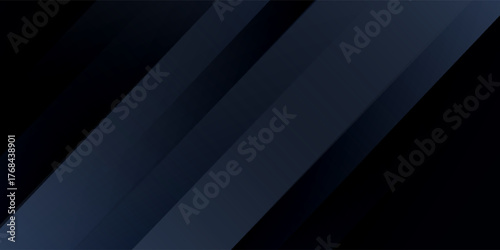 Modern black dark blue white abstract background. Minimal. Color gradient. Web banner. Geometric shape. 3d effect. Lines stripes triangles. Design. Futuristic. Metal metallic effect. Luxury. Premium.