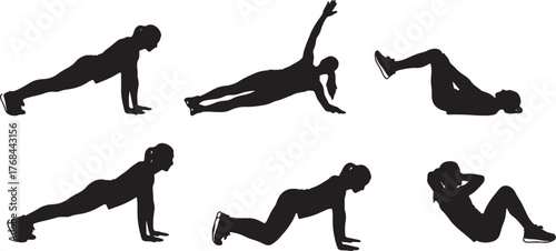 Core Strength Exercises for Runners Silhouettes