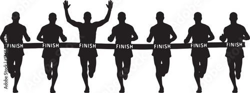 Finish Line Camera View Runner Silhouettes