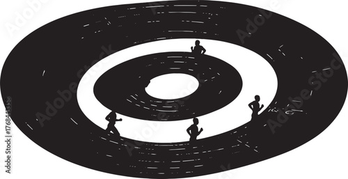 Indoor Track Running Silhouette Set