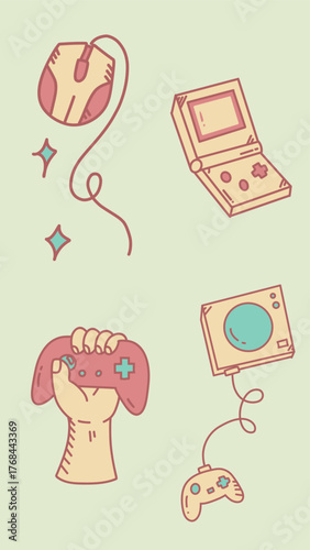 A handheld console (similar to Game Boy Advance SP)