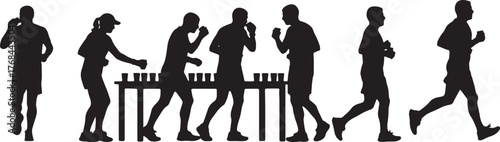 Race Water Station Hydration Silhouettes