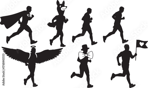 Charity Fun Run Participant Silhouettes
