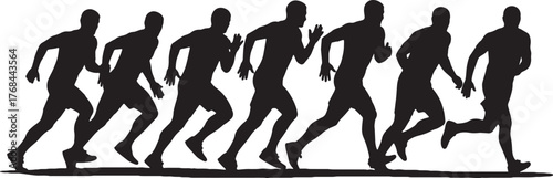 Backward Running Training Drill Silhouettes